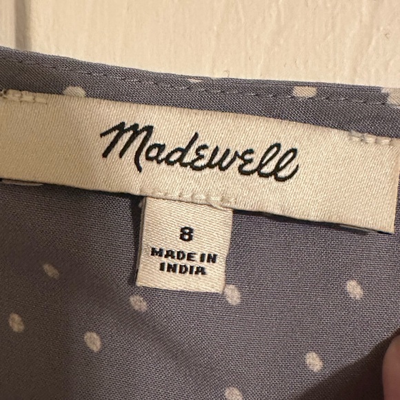 Madewell Light Blue Polka Dot Midi Dress - Picture 4 of 6